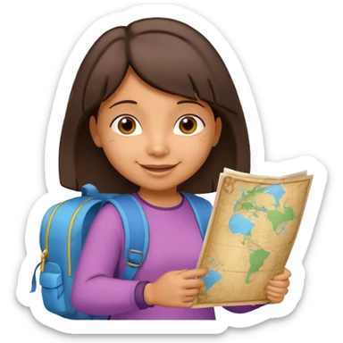 dora the explorer with boots and map emoji sticker