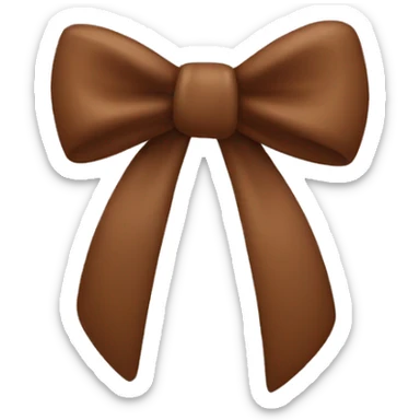 Brown bow and heart sticker
