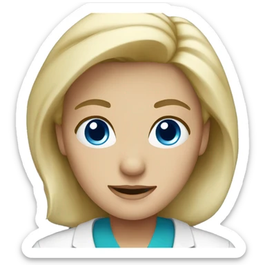 Blonde doctor with blue eyes sticker