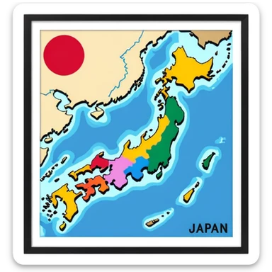 japan county map sticker