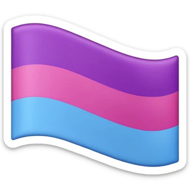 Bisexual bandera con tres colores rosa violeta y celeste  sticker