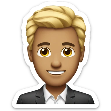  a man in finance with crop top hair style sticker