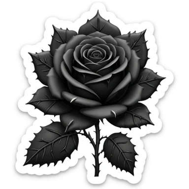 Gothic WhatsApp Emojis Like a black Rose  sticker
