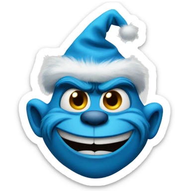 blue grinch head sticker