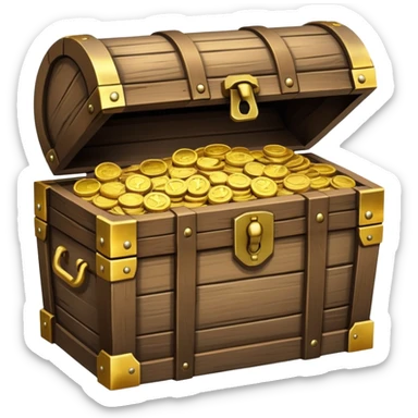 treasure chest with gold coins sticker