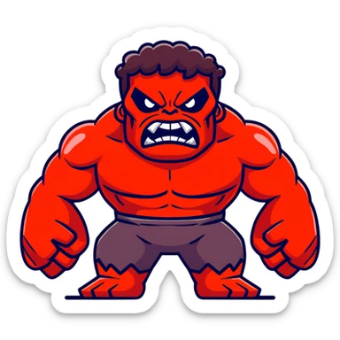 angry Red Hulk sticker
