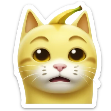 Banana cat crying sticker
