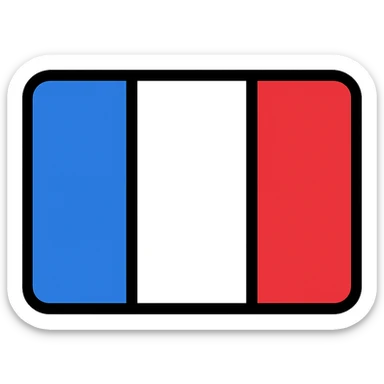 French flag with blue, white, and red vertical stripes sticker
