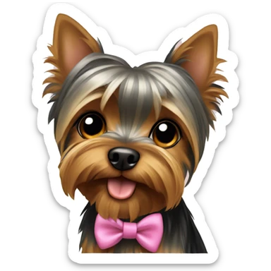 Yorkshire Terrier Dog with a Bow sticker