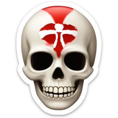 Une tête de mort realiste rouge sticker