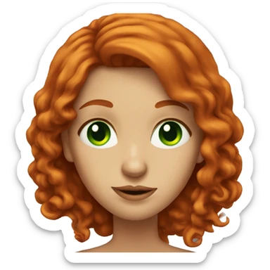 long haired redhead woman with green eyes smoking sticker
