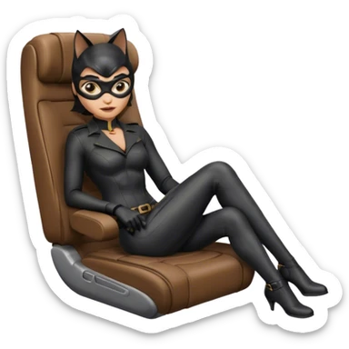 Catwoman on airplane seat sticker