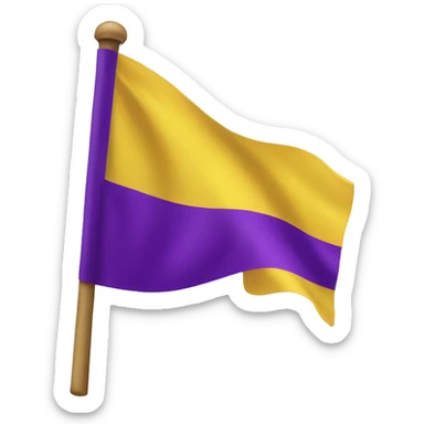 yellow flag with purple circle on it sticker