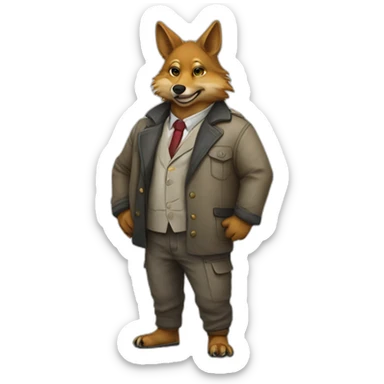 Chunky Jackal whit profesor outfit sticker