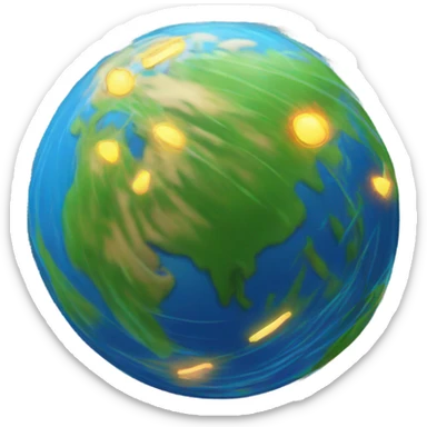 Spinning earth with spin marks sticker