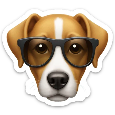 Dog wearing sunglasses ￼ sticker