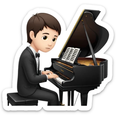 a pianist is playing the piano sticker