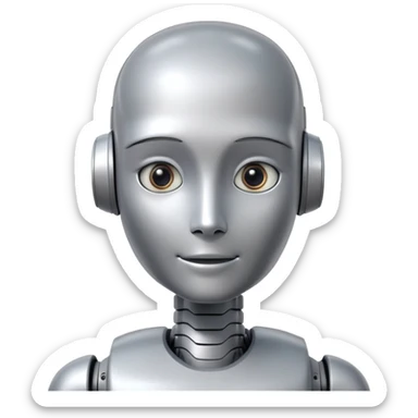 friendly Humanoid robot, face + neck sticker