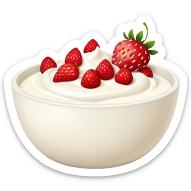yoghurt bowl with strawberries  sticker