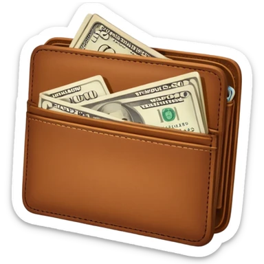 wallet with a lot of money in it sticker