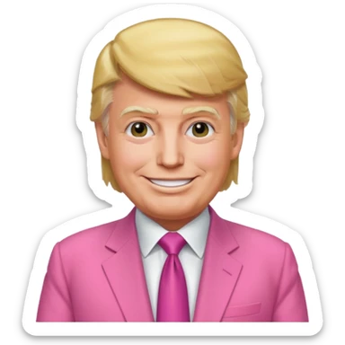 Donald trump in a pink suit sticker
