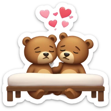 Two sleepy bears in love  sticker