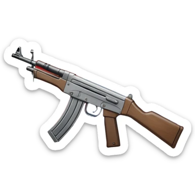 Drapeau de la France avec sur les côtés deux armes type kalashnikov  sticker