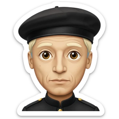 Pablo Picasso wear black berret hat sticker