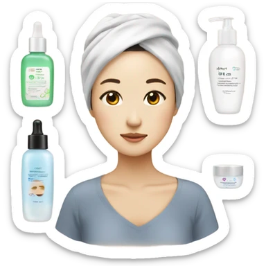 asian skincare routine sticker