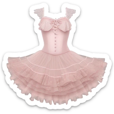 Vintage rococo rose-pink  tutu sticker