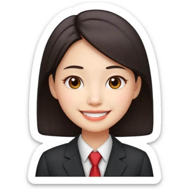 chinese office girl 3d sticker