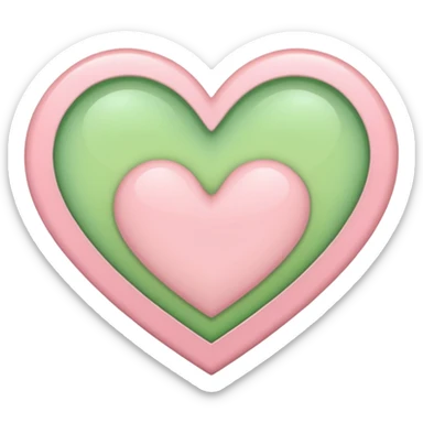 A half light green half light pink heart sticker
