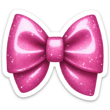 pink glittery bow  sticker
