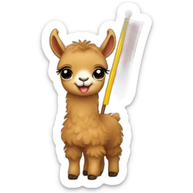 Baby llama with the Spain flag sticker