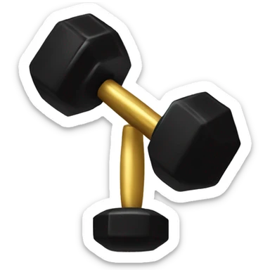 Black and gold dumbbells sticker
