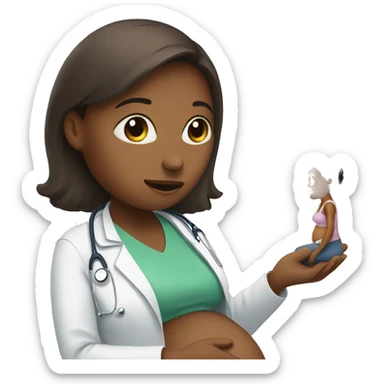 pregnant woman talking to a doctor sticker