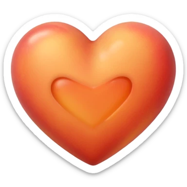 make an image of a peach colored heart emoji  that looks like an iPhone emoji. sticker
