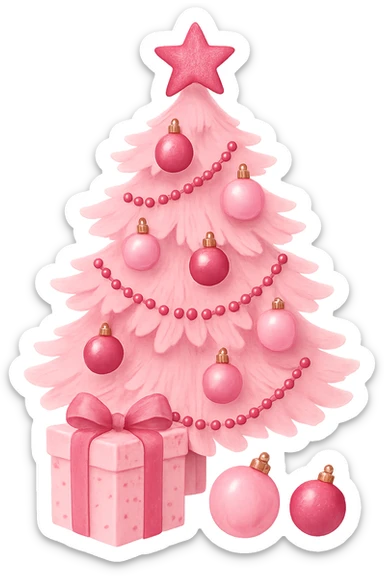 Pink christmas, remove background sticker