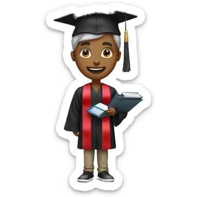 Student being presented with doctorate degree sticker