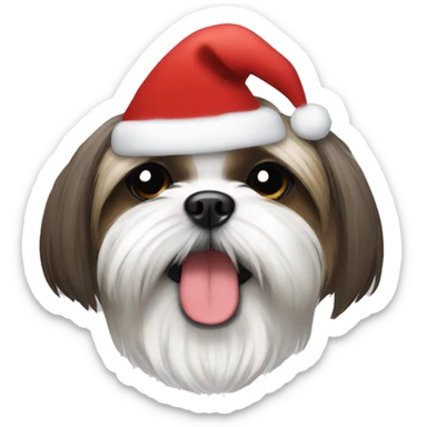 Christmas Shi tzu sticker