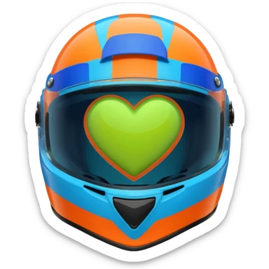 ate a Florecent green heart emoji as the same patterns as Lando Norris's helmet sticker