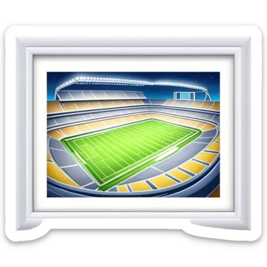 Emoji of a large football stadium, with bright lights,  sticker