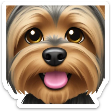 A Yorkie with pink feet sticker