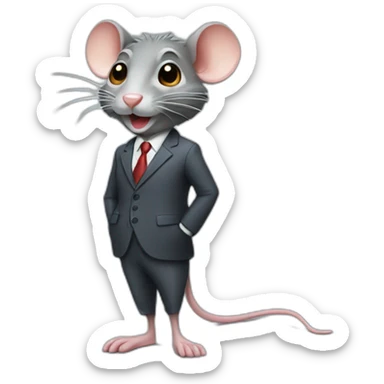 Rat business man sticker