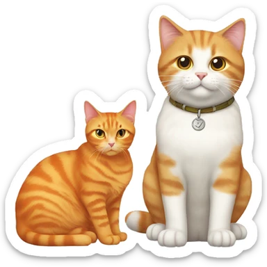 Scottish cat and orange cat sticker