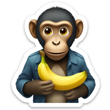 Monkey With Banana and Ginger sticker