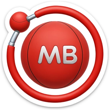 Pull-ball with MB written in the circle in on it sticker