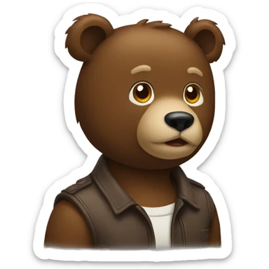 side profile full body bear sticker