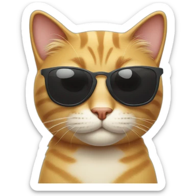 smirking cat wearing sunglasses sticker