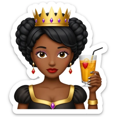 black queen with drink sticker